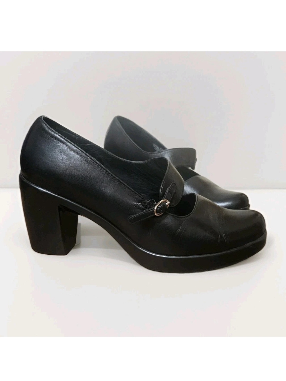Dansko TARA Black Leather Mary Jane Shoes 37.5 / 7-7.5 Academia Whimsigoth Goth